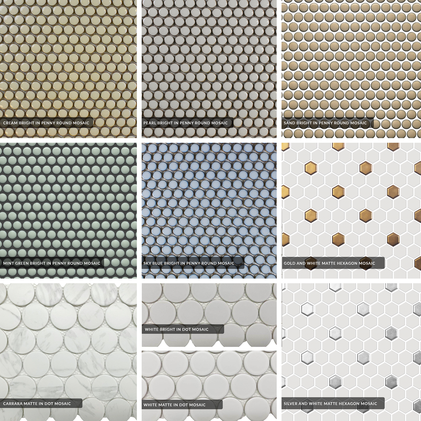 Roca CC Mosaics + Glazed Porcelain Tile for Backsplash, Shower Wall or Floors Image