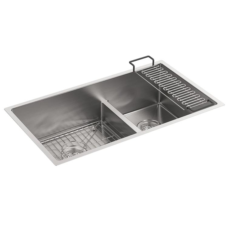 Kohler Strive 60/40 Deep Basin Stainless Steel Undermount Kitchen Sink Image