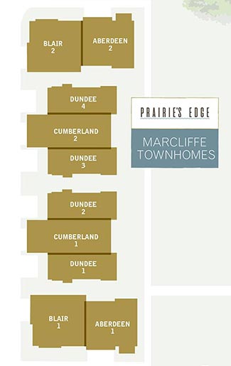 Marcliffe Townhomes, an exclusive 10-unit condominium community of the Prairie’s Edge development in Port Washington, Wisconsin.