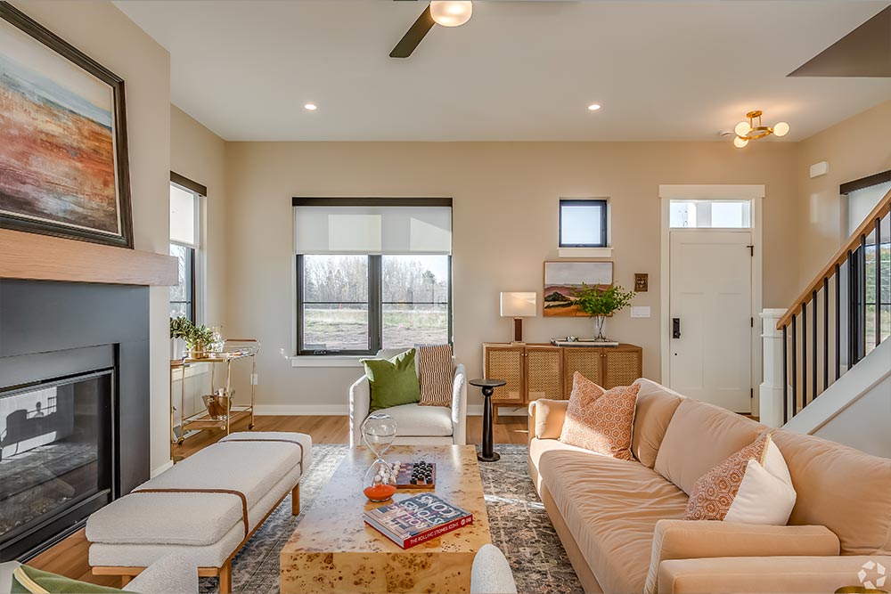 Living room in Dublin Model at Prairie's Edge - Port Washington, WI